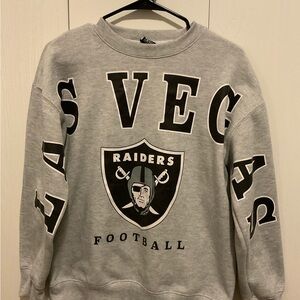 NFL Raiders Gray Crew Neck Sweater